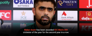 Babar Azam has been awarded ICC Men's ODI Cricketer of the Year for the second year in a row